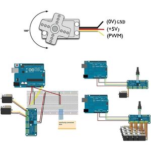 Alamscn - Juego de 5 Servomotores SG90 de 9g con Módulo Controlador PWM de 16 Canales para Brazo Robótico RC, Kit de Robótica DIY - Product Image 2
