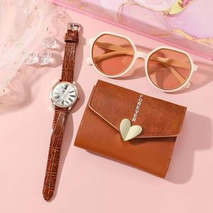 Women's Fashion Designer PU Gift <b>Sets</b> Wholesale Candy Wallet Sunglasses <b>Watch</b>-for Weddings and Special Events - Product Image 4
