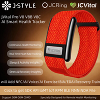 Bracelets connectés intelligents JCVital V8 V8B V8C avec brevet CE FCC Reach RPHS, OEM ODM, suivi du stress et de la fréquence cardiaque (VRC)