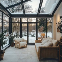 Verrière en aluminium de conception moderne, imperméable et isolée, pour jardin d'hiver, idéale pour l'extérieur commercial