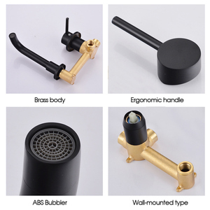 Douche murale moderne personnalisable en laiton brossé noir, minimaliste, à effet pluie dissimulé, pressurisée, haute pression, économie <span class=keywords><strong>d</strong></span>'<span class=keywords><strong>eau</strong></span> - Product Image 4