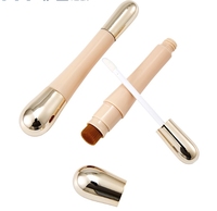 Petit flacon à double embout en ABS pour crème contour des yeux avec brosse, idéal pour l'emballage de liquides cosmétiques