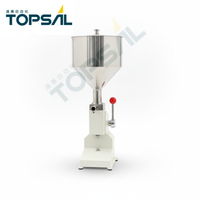 Machines de remplissage cosmétiques manuelles 5-50 ml, 50-100 ml pour crèmes et liquides, pour la production de petits volumes, emballage en fûts plastiques, avec moteur