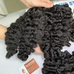 Machine Weft Burmese Funmi Curly Natural Color Hair Extensions Bulk Sale Virgin Hair Beauty And Personal Care