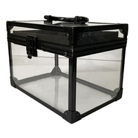 Étui à couronne transparent personnalisé plateau à guillotine noir boîtes à couronne de reine ouvertes pour mariages étuis à cosmétiques de marque privée Pageants