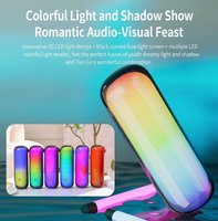 Haut-parleur avec lumière LED RGB, microphone intégré, batterie rechargeable - Idéal pour les fêtes et le home cinéma