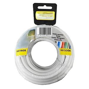 Cable de audio paralelo blanco de 2x1mm, 20m, ideal para conexiones eléctricas y proyectos de sonido. - Product Image 1