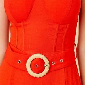 Vestido Maxi de Gasa sin Mangas con Parches para Mujer, Ecológico, Transpirable, Lavable, Diseño Vacay Breeze, OOTD, Verano - Product Image 2