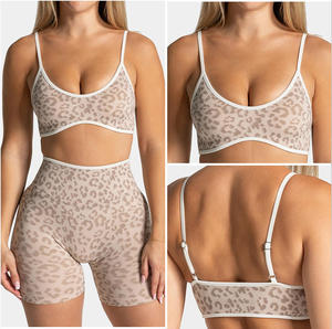 Vêtements de sport, soutiens-gorge de sport sans couture, bretelles réglables, soutien-gorge de fitness pour femmes, vêtements de yoga doux et élastiques, soutien-gorge d'entraînement léopard - Product Image 3