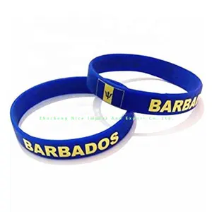 Factory Made Custom Armband Silikon hochwertige Barbados Silikon Armband Armband für den Sport