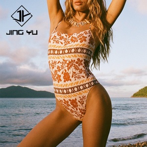 ชุดว่ายน้ำดีไซน์เนอร์จากโรงงาน ชุดว่ายน้ำหรูหราสไตล์โบฮีเมียน ชุดว่ายน้ำพิมพ์ลาย ชุดว่ายน้ำไนลอนรีไซเคิลสั่งทำพิเศษ ชุดว่ายน้ำวันพีซสำหรับผู้หญิง - Product Image 1