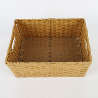 Offre Spéciale panier de rangement de blanchisserie de corde de papier carré tissé à la main de style moderne exécution rustique