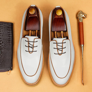 White classic British high-end <b>platform</b> heightening business casual multi-purpose wedding suit leather shoes - Product Image 1