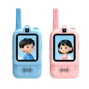 Children Video Walkie Talkie HK200 Dual <b>Camera</b> Mini <b>Wireless</b> Parent Child Toy Cartoon Interactive Radio Network Plastic Blue - Product Image 1