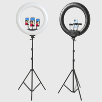 Anneau Lumineux LED de 18 Pouces avec Support de Téléphone pour Maquillage et Streaming en Direct, Lampe d'Appoint avec Trépied