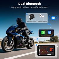 Pemutar Multimedia Sepeda Motor Portabel 5 Inci, CarPlay Nirkabel, Android Auto, Navigasi GPS, Stereo, Kamera Depan Belakang, Layar Sentuh