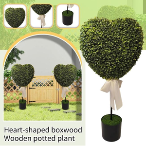 <span class=keywords><strong>Arbre</strong></span> topiaire en forme de cœur |   Boxwood artificiel de 32 pouces avec nœud |   Plante artificielle pour la décoration de la maison, du jardin et du patio - Product Image 3