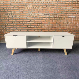 Présentoirs TV LCD modernes 40 50 55 pouces Pieds <span class=keywords><strong>de</strong></span> table en bois <span class=keywords><strong>blanc</strong></span> pour meubles <span class=keywords><strong>de</strong></span> salon modernes pour hôtels - Product Image 2