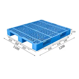 Barato HDPE reciclado PP 9 pies anidable exportación unidireccional paleta de plástico desechable paleta de plástico de entrada de 4 vías