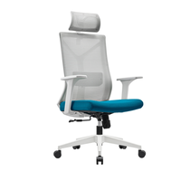 Chaise de bureau ergonomique contemporaine réglable PM-56 en maille avec support lombaire pour la maison, le bureau et l'école