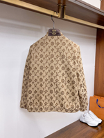 Veste en jean de luxe Louis Monogramme, imprimé LV emblématique, style vintage, en coton lavé, pour homme et femme