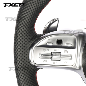 Volant en cuir pleine fleur compatible avec Benz C43 GLC63 E53 CLS53 A220 S560 GLE63 W205 W206 W204 W213 W222 W207 W219 W218 <span class=keywords><strong>AMG</strong></span> W211 - Product Image 2