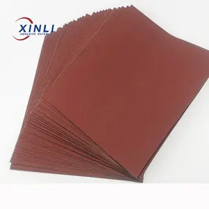Amplas 120/150/180/220 lembar pengamplasan kering basah disesuaikan kertas amplas abrasif aluminium oksida merah 100 lembar