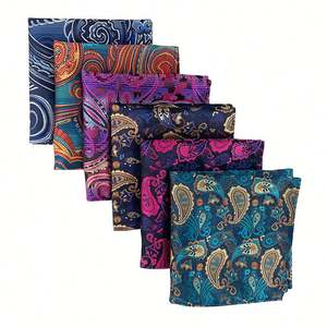 Mouchoir carré pour homme <span class=keywords><strong>2023</strong></span>, polyester, tendance, paisley, grande fleur, serviette de poche pour costume - Product Image 1