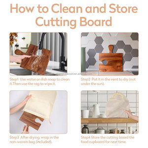 <span class=keywords><strong>Set</strong></span> di <span class=keywords><strong>Taglieri</strong></span> in Legno di Acacia, Grandi <span class=keywords><strong>Taglieri</strong></span> per Salumi con Manici a Puzzle - Product Image 4