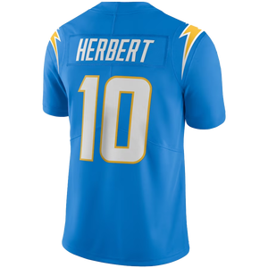 Maglia da Football Americano 2025 di Alta Qualità, Cucita, Numero 10 Justin Herbert, Bianco Blu Navy - Product Image 2