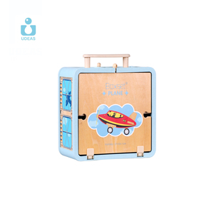 Jouets éducatifs pour garçons, avion miniature en <span class=keywords><strong>bois</strong></span>, hélicoptère, modèle de jeu d'imitation avec <span class=keywords><strong>garage</strong></span> de stationnement pour enfants, jouet avion - Product Image 5