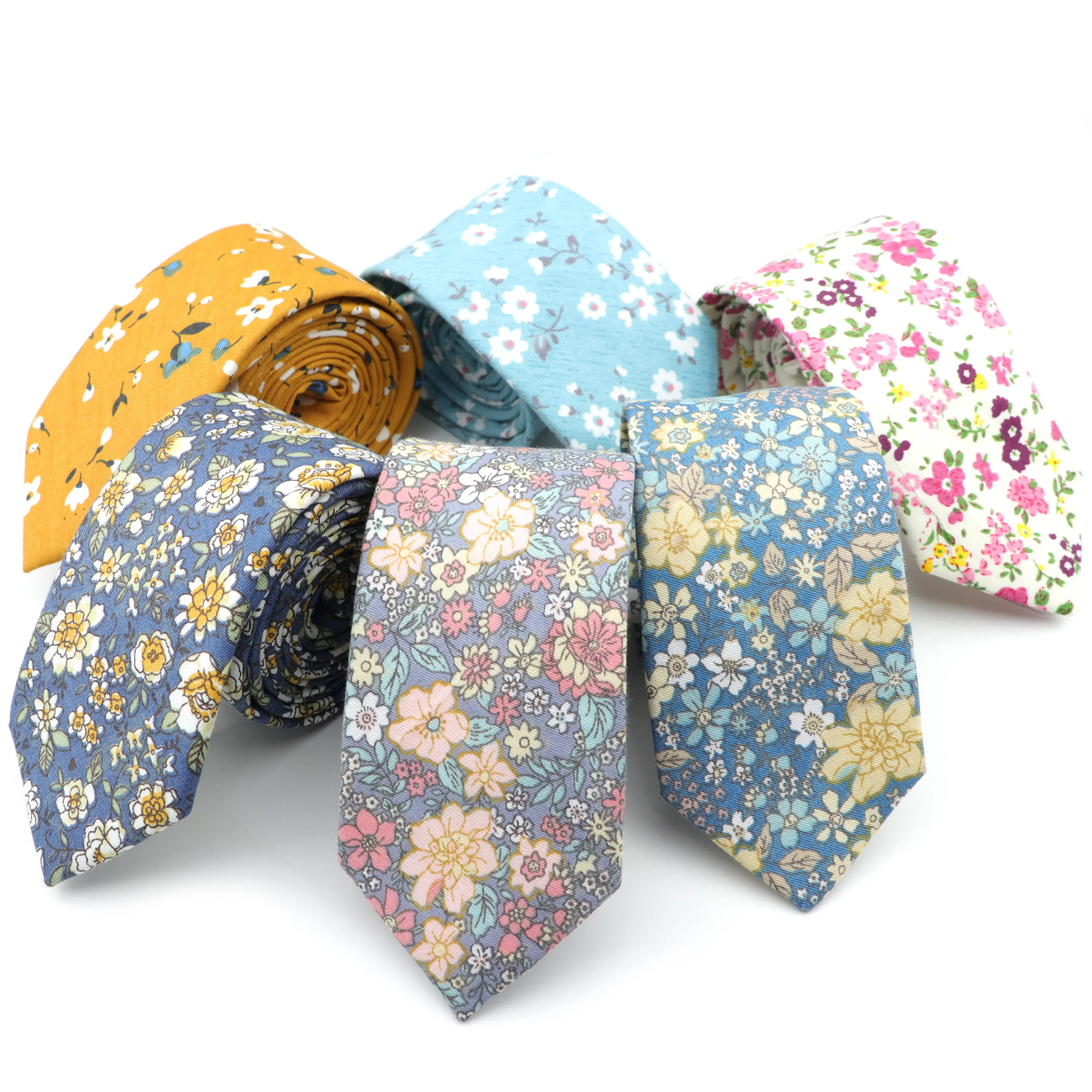 Gravata brisk floral macia de algodão 100%, acessório de gravata de textura para homens e mulheres, vestido casual artesanal adulto para casamento