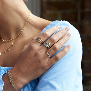 Bague ouverte ROXI Micro Pave avec zircon coloré, opale et pierre géométrique, motif étoile et œil, pour femme - Product Image 5