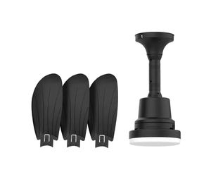 Ventilateur solaire DC12V avec lumière, nouveau design à 3 ou 5 pales, équipé d'un panneau solaire pour hôtels et usage domestique en extérieur - Product Image 1