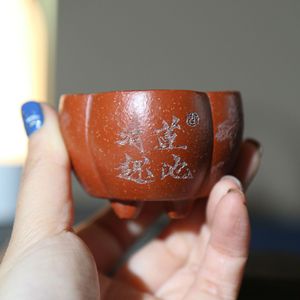 Maceta de bonsái miniatura hecha a mano de arcilla púrpura Yixing, del tamaño de una palma, para suculentas - Product Image 1