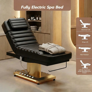 Table <span class=keywords><strong>de</strong></span> massage électrique <span class=keywords><strong>de</strong></span> luxe Xinman en cuir chocolat marron, trois moteurs, pour salon <span class=keywords><strong>de</strong></span> beauté et extensions <span class=keywords><strong>de</strong></span> cils - Product Image 6