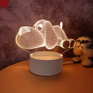 AI-MICH 제조 침대 옆 스위치 조명 램프 사용자 정의 선물 3D 빛 크리스마스 선물 인쇄 로고