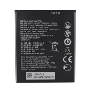 oem china Factory 3.8V 3050mAh Li3830T43P8h486375 Battery For ZTE Blade A31 Plus p600