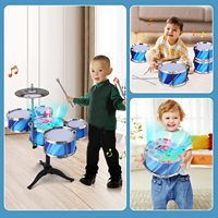 Çocuklar için davul seti Toddlers 1-3 w/işık müzikal hediyeler oyuncaklar için 1 2 3 yıl erkek kız bateri seti enstrüman acemi için