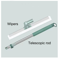 Serpillère à long manche en plastique, raclette multi-usages pour sols de salle de bain, nettoyant durable et écologique, anti-adhésif pour cheveux