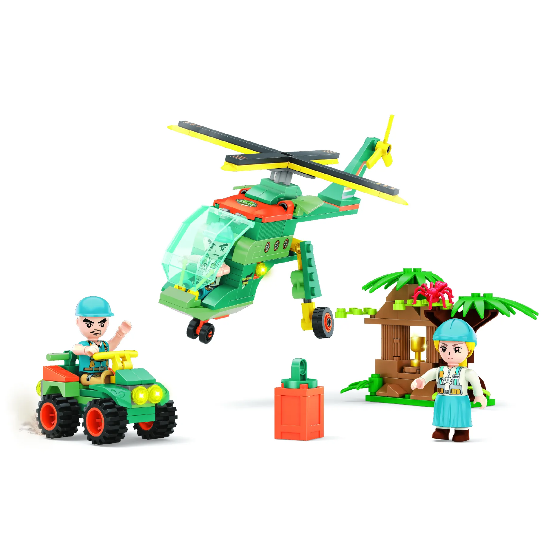 237 buah mainan blok anak-anak permainan petualangan hutan tema pencocokan menyediakan beberapa gaya permainan