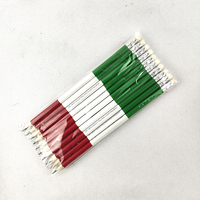 Crayons graphite personnalisés Italie, double couleur, pré-aiguisés, 17,5 cm, dureté HB, sérigraphiés pour l'école et le bureau