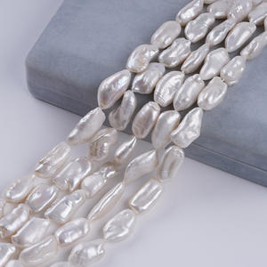 ลูกปัดน้ำจืดสีชมพูทรงกระดุม ขนาด 12-15 มม. รูตรงแบบบาร์โลว์ รูปทรงไม่สมมาตร ทำมือ สำหรับงาน DIY ขายส่ง - Product Image 5