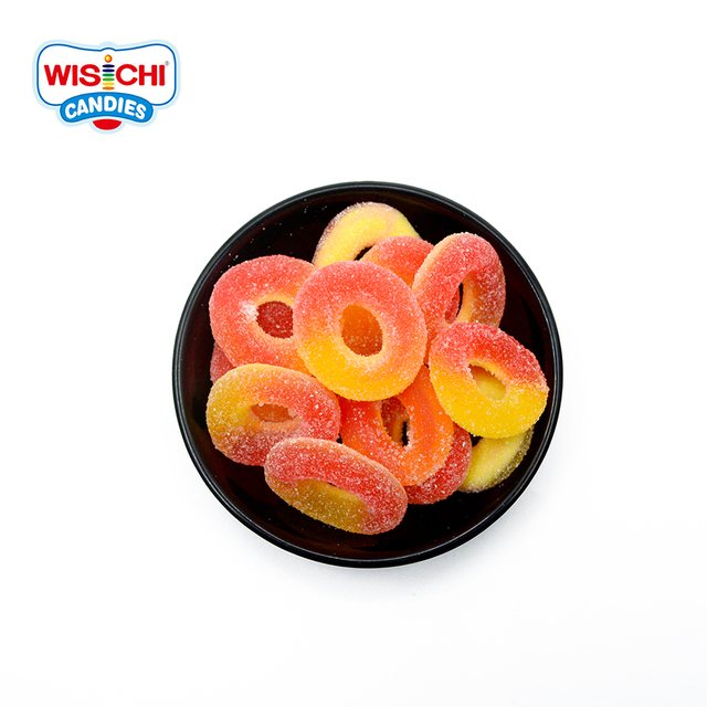 Ring Shape Peach Pink Color Bulk Gummy Candy Sweets Gomitas Wholesale Candy for Grocery Stores