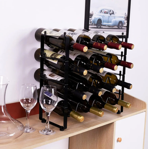 Porte-bouteilles de vin empilable à 4 niveaux meubles de maison support de stockage de vin pour armoire garde-manger vente par correspondance emballage - Product Image 4