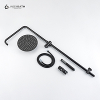 Ensemble de robinet de douche en acier inoxydable 304 chromé de style européen à poignée unique pour salle de bain, hôtel, hôpital, jet de pluie, massage, pause