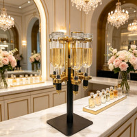 Support de Présentation Rotatif Noir pour 6 Bouteilles de Parfum (375ml et 500ml) – Présentoir de Table pour Huiles Parfumées