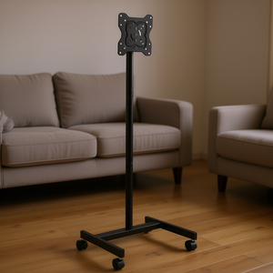 Support TV mobile sur roulettes 17-55 pouces, chariot en acier VESA 200x200mm pour utilisation en portrait et en paysage - Product Image 2