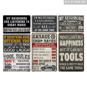 Insegna in Metallo Piatta con Citazioni Divertenti per Officina, Stampa 2D, Tema Utensili e Musica, Decorazione Murale per Laboratorio e Man Cave - Product Image 1