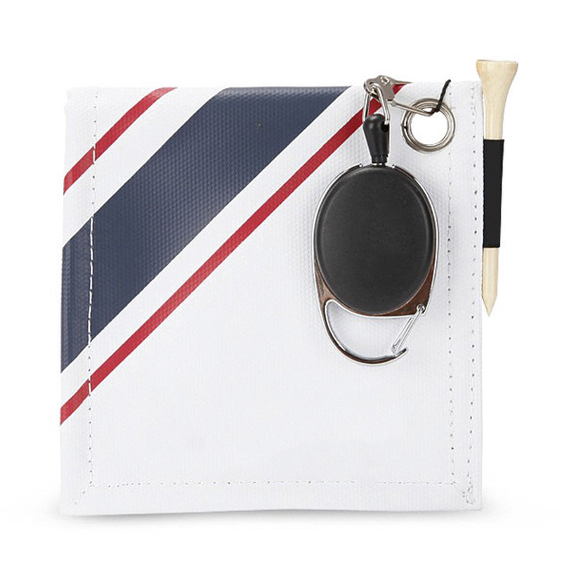 2021 popular golf double-sided with hanging ring cleaning towel for golf club or ball customized logo acceptable